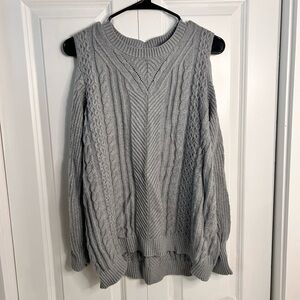 Lane Bryant Off-the-Shoulder Gray Sweater
